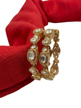 Rukmani Rose Gold Kundan Polki Bangles By Gehna Shop